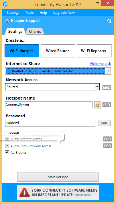 Play WiFi from your laptop easily with Connectify Hotspot Picture 4