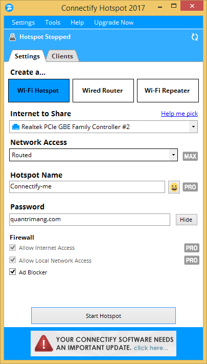 Play WiFi from your laptop easily with Connectify Hotspot Picture 5