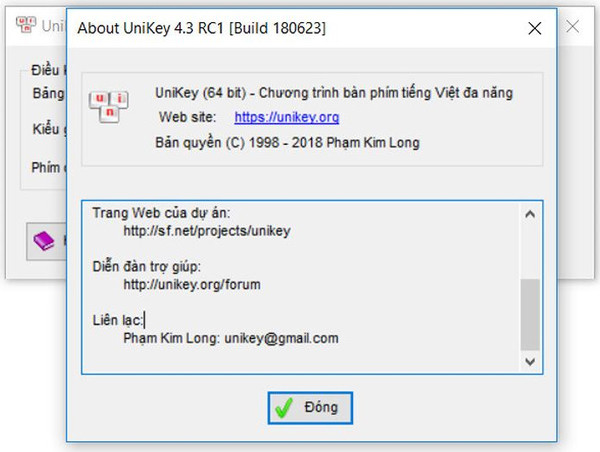 Please update Unikey 4.3 RC3: Fix Vietnamese typing errors on Chrome and Edge Picture 3