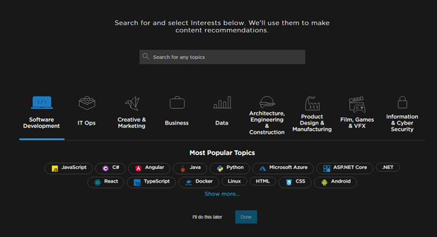 Pluralsight free 7000 online courses at home including Photoshop, Premiere, C ++ ... Picture 4