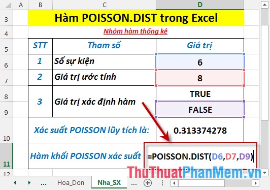 POISSON.DIST function - The function returns the Poisson distribution in Excel Picture 5