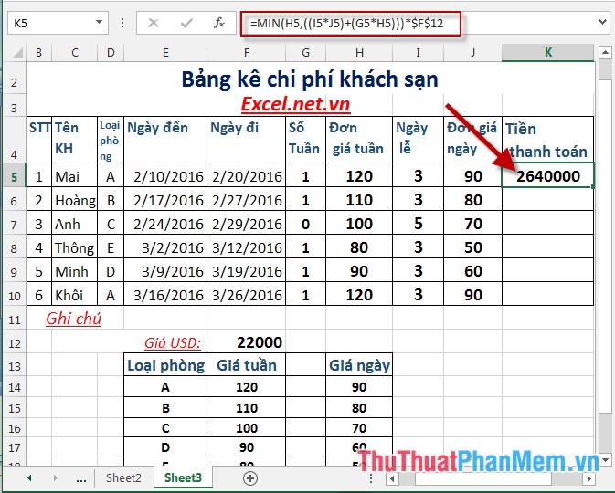 Practice practicing hotel expense index in Excel Picture 10