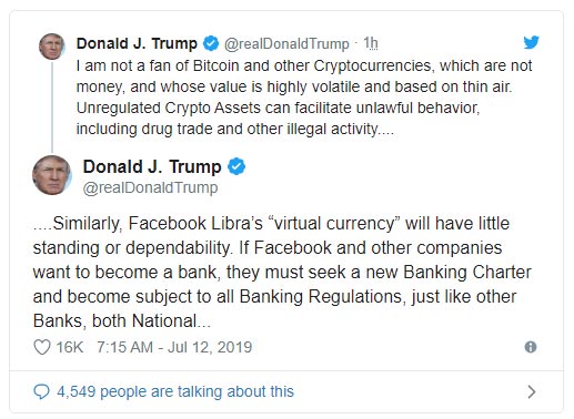 President Trump: 'I'm not a fan of Bitcoin or any other electronic money' Picture 2
