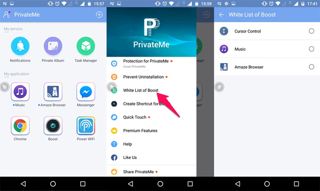 PrivateMe: Free application to help hide applications and sensitive data for Android Picture 7