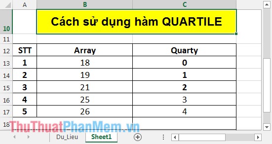 QUARTILE function - The function returns the quartile of a dataset in Excel Picture 1