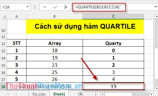 QUARTILE function - The function returns the quartile of a dataset in Excel Picture 4