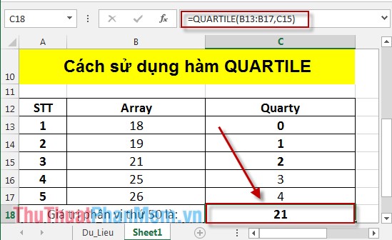 QUARTILE function - The function returns the quartile of a dataset in Excel Picture 5