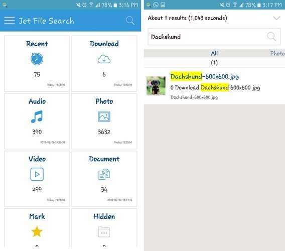 Quick file search application on Android Picture 3