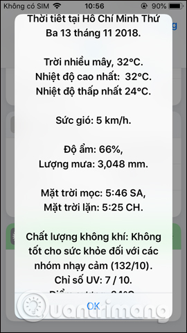 Quick view of weather on iPhone Picture 11