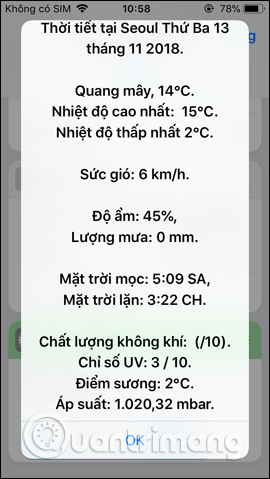 Quick view of weather on iPhone Picture 12