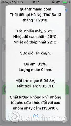 Quick view of weather on iPhone Picture 7