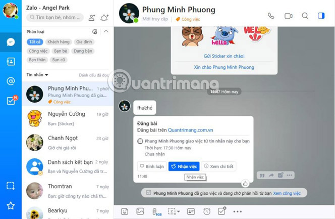 Quickly experience the 'Handover' feature on Zalo PC Picture 5