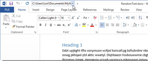 Quickly identify file locations in Word 2013 Picture 8