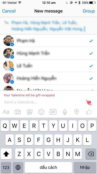 Quickly try the Valentine's gift sending feature immediately with Facebook Messenger Picture 2