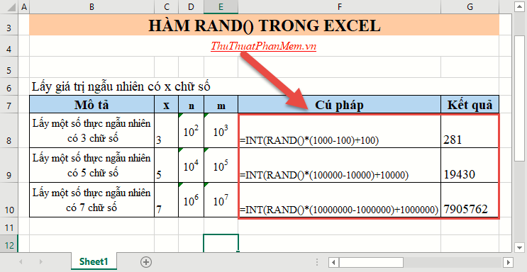 Random function in Excel (RAND function), how to use the Random function and examples Picture 3
