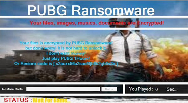 Ransomware appears to require users to play PUBG for 1 hour instead of ransom Picture 1