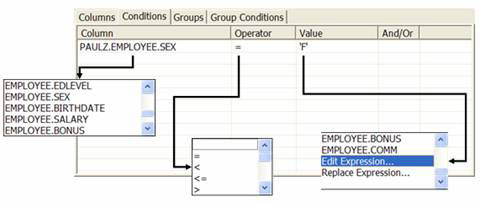 Rational DA Data Architecture and DB2 9: Build an SQL command Picture 16
