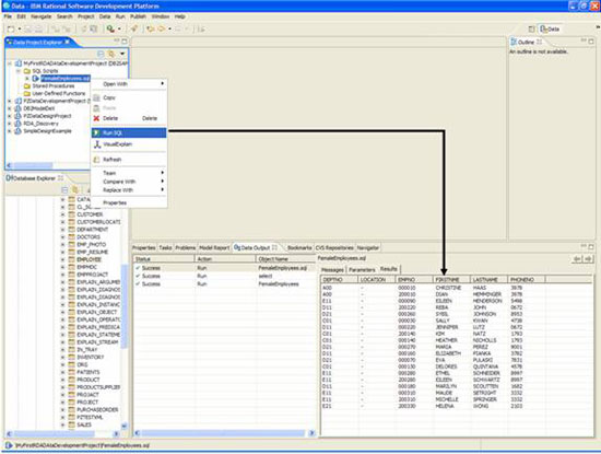 Rational DA Data Architecture and DB2 9: Build an SQL command Picture 29