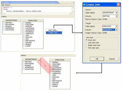 Rational DA Data Architecture and DB2 9: Build an SQL command Picture 8