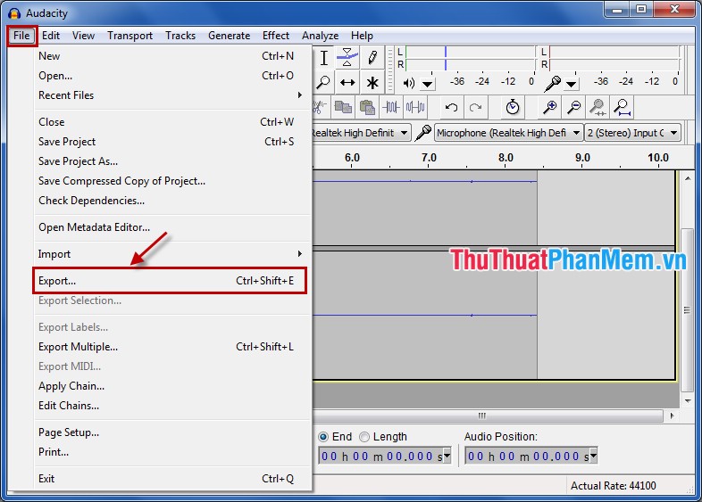 Record on your computer with Audacity software Picture 6