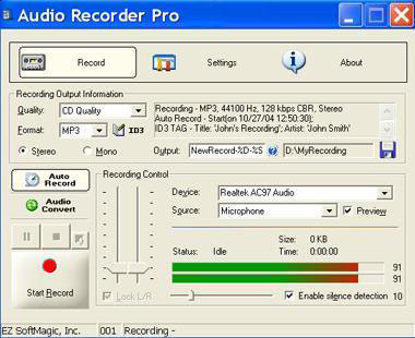 Recording software on the computer Picture 3