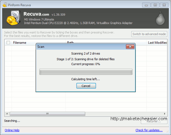 Recover deleted data with Recuva Portable in Windows 7 Picture 6