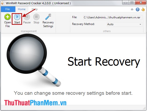 Recover, recover the Rar password with Winrar Password Cracker Picture 7