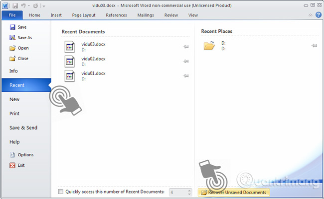 Recovering unsaved Word files, retrieving Word, Excel and PowerPoint files before saving Picture 7