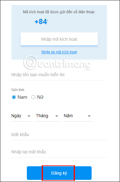 Register Zalo, how to create a Zalo account on your computer Picture 7