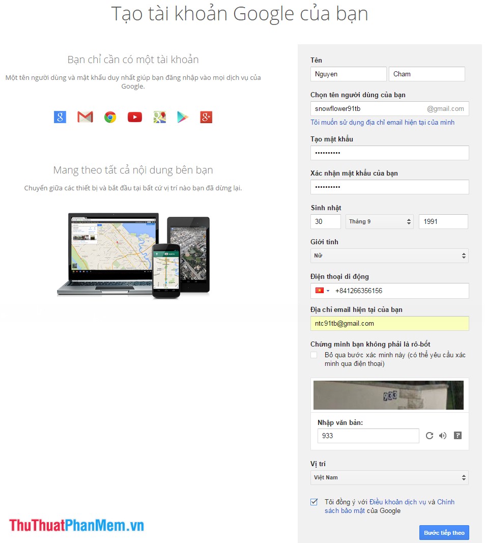 Registration instructions for Gmail and Yahoo mail Picture 3