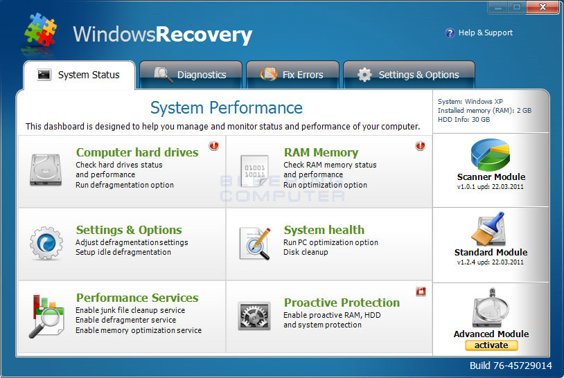 Remedies of Windows XP / Vista Recovery Picture 1