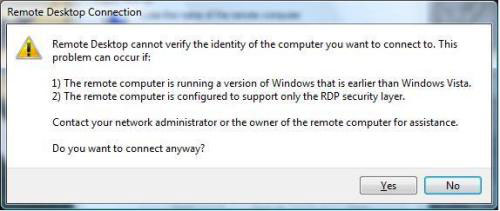 Remote Desktop From Windows Vista Computer To Windows XP