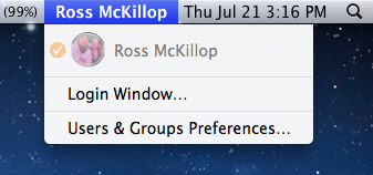 Remove the Login Window section from the OS X Lion menu bar Picture 1