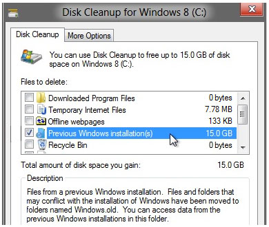 Remove the Windows.old folder in Windows 8 - TipsMake.com