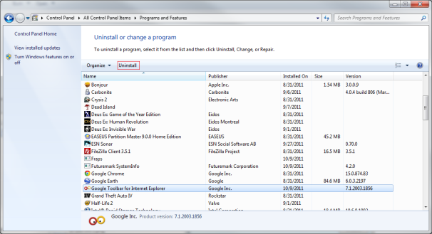 Remove Toolbar browser in Internet Explorer Picture 7