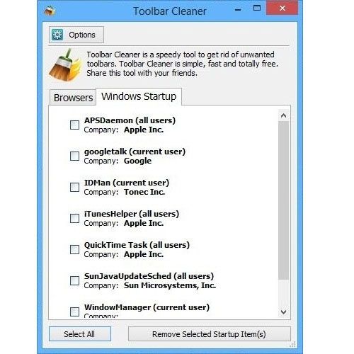 Remove unnecessary toolbars from the browser Picture 4
