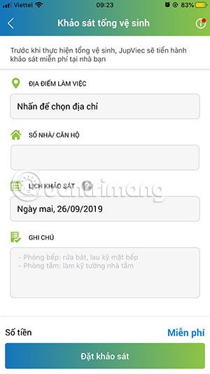 Rent a quick maid with the JupViec application on the phone Picture 12