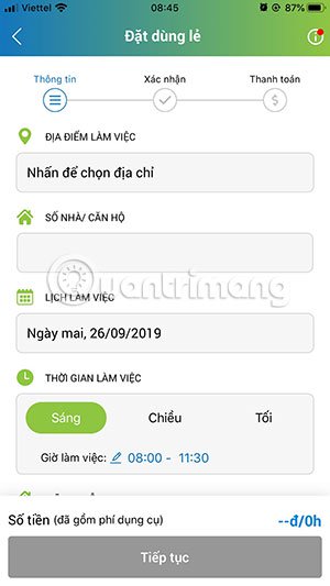 Rent a quick maid with the JupViec application on the phone Picture 6