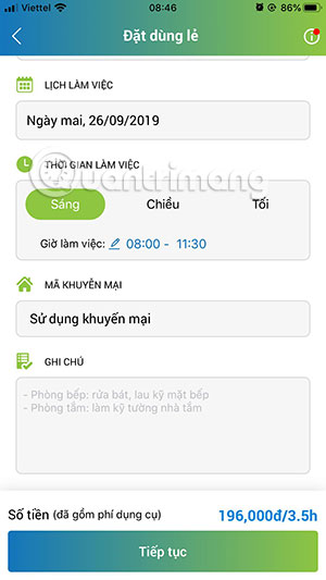 Rent a quick maid with the JupViec application on the phone Picture 9