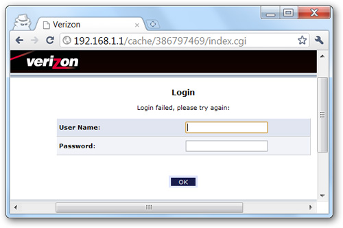 Reset and change the password of the Verizon FIOS Router device Picture 1