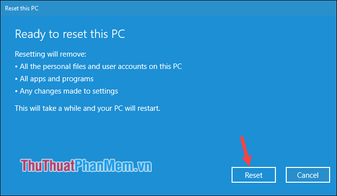 Reset Windows 10 to the state it was in when it was first installed, detailed instructions for each step Picture 7
