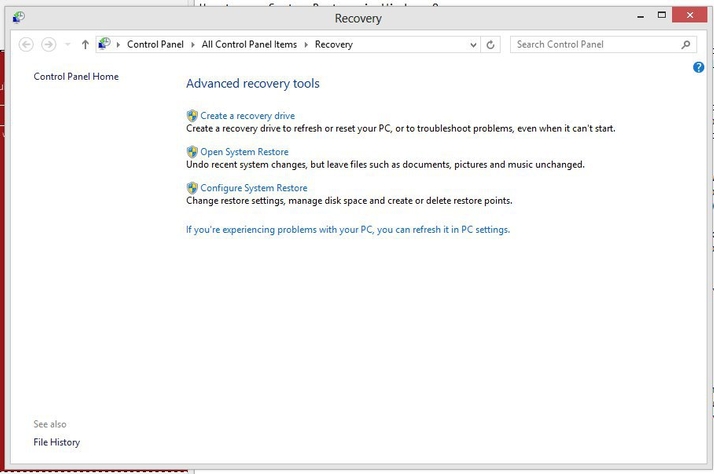 Restore a Windows 8 computer with System Restore Picture 2