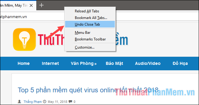 Restore recently closed tabs on Chrome, Firefox, Coc Coc Picture 1