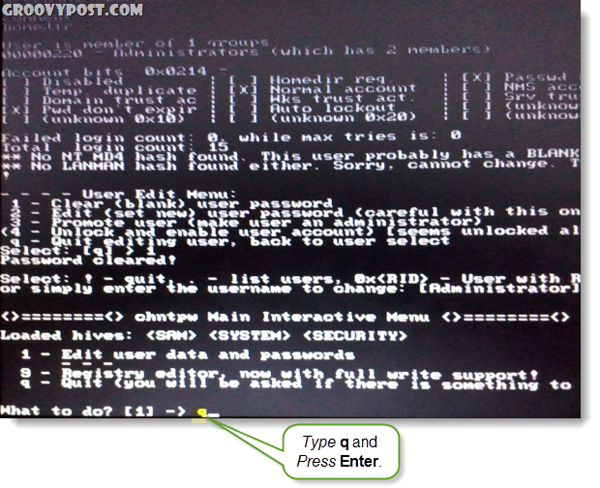 Retrieve password of Windows XP, Vista or 7 account using USB Flash drive Picture 13