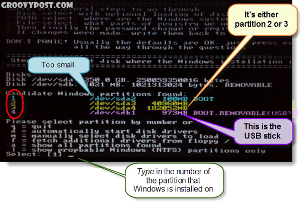Retrieve password of Windows XP, Vista or 7 account using USB Flash drive Picture 7