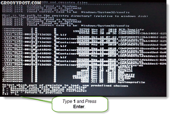 Retrieve password of Windows XP, Vista or 7 account using USB Flash drive Picture 8