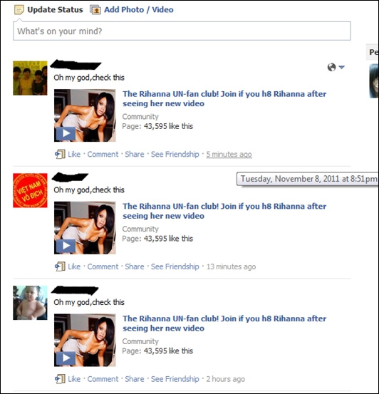 Rihanna 'Viruses' spread 'dizzy' on Facebook Picture 1