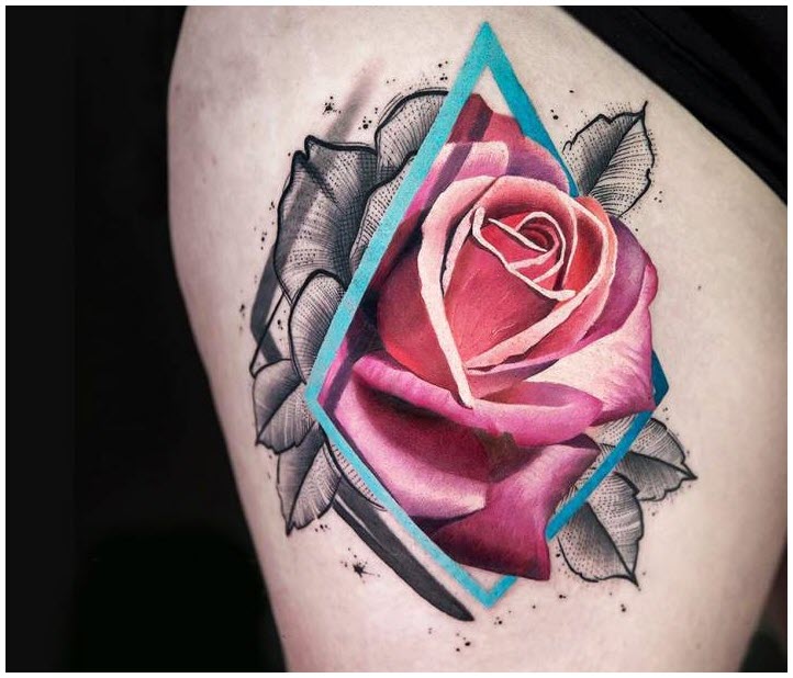 Rose tattoo - The most beautiful rose tattoo patterns Picture 104