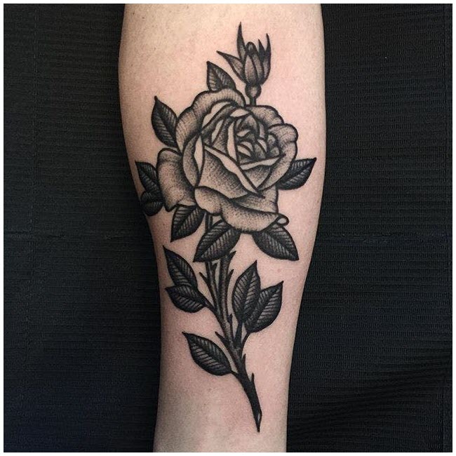 Rose tattoo - The most beautiful rose tattoo patterns Picture 105