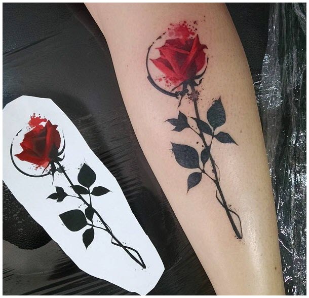 Rose tattoo - The most beautiful rose tattoo patterns Picture 107